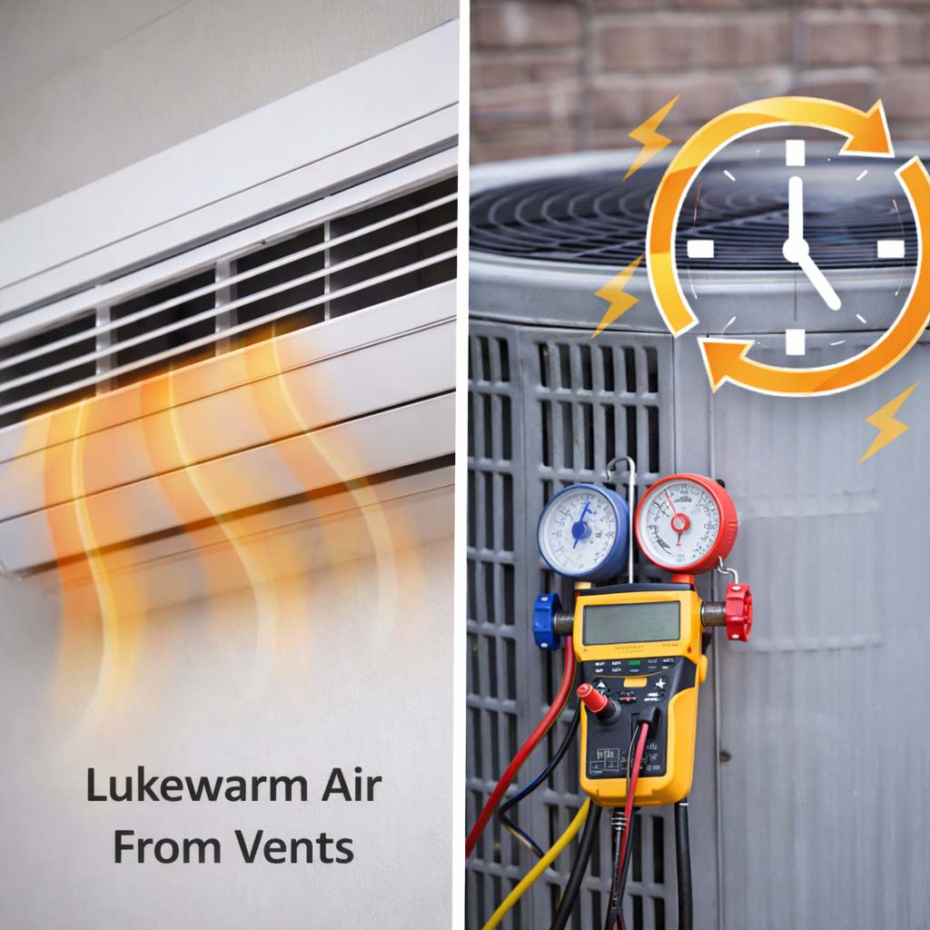 Lukewarm Air From Vents